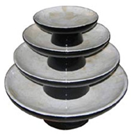 set of 4 bowls with high base