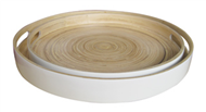 White bamboo round tray from Vietnam, eco-friendly and  high quality