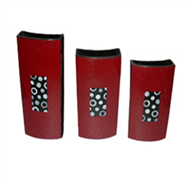 set of 3 lacquer vases 