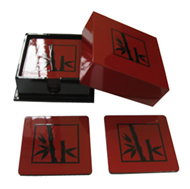 square box with 6 coasters