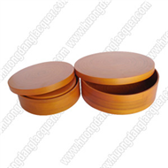 bamboo round box with 6 coaters