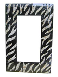 mirror frame black zebra eggshell