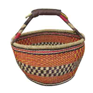 Vietnam Sedge basket with leatherette handles