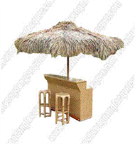 Bamboo Bar counter with parasol