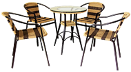 set of PE rattan coffee table & 4 chairs