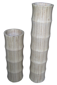 set of 2 bamboo vases