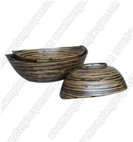 set of 3 bamboo oval bowls