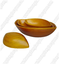 set of 3 bamboo oval bowls