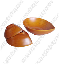 set of 3 bamboo oval bowls