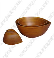 set of 3 bamboo oval bowls