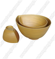 set of 3 bamboo oval bowls