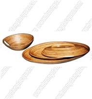 set of 3 bamboo boat bowls