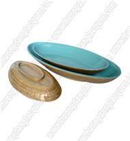 set of 3 bamboo boat bowls